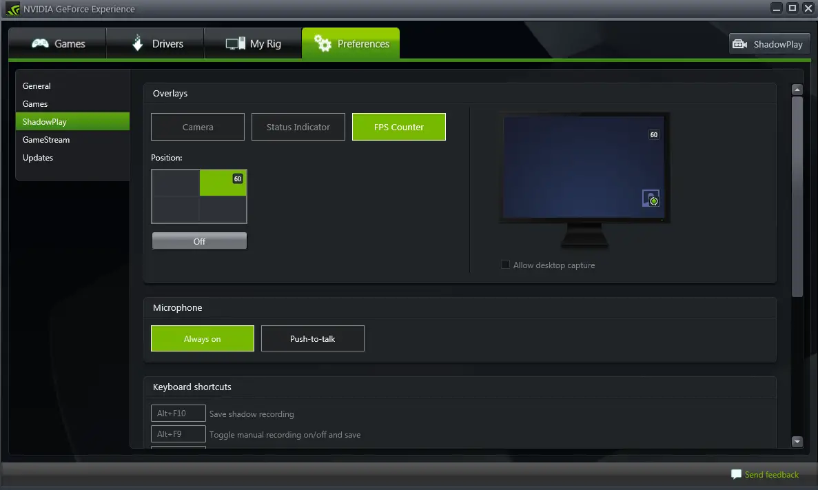 NVIDIA GeForce Experience Frame Counter