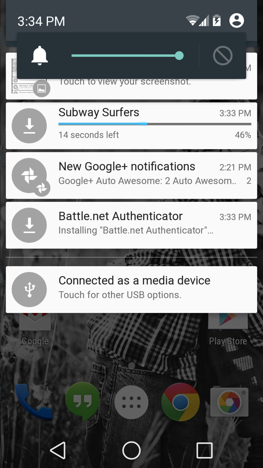 Android L Developer Preview Notification Shade Screenshot