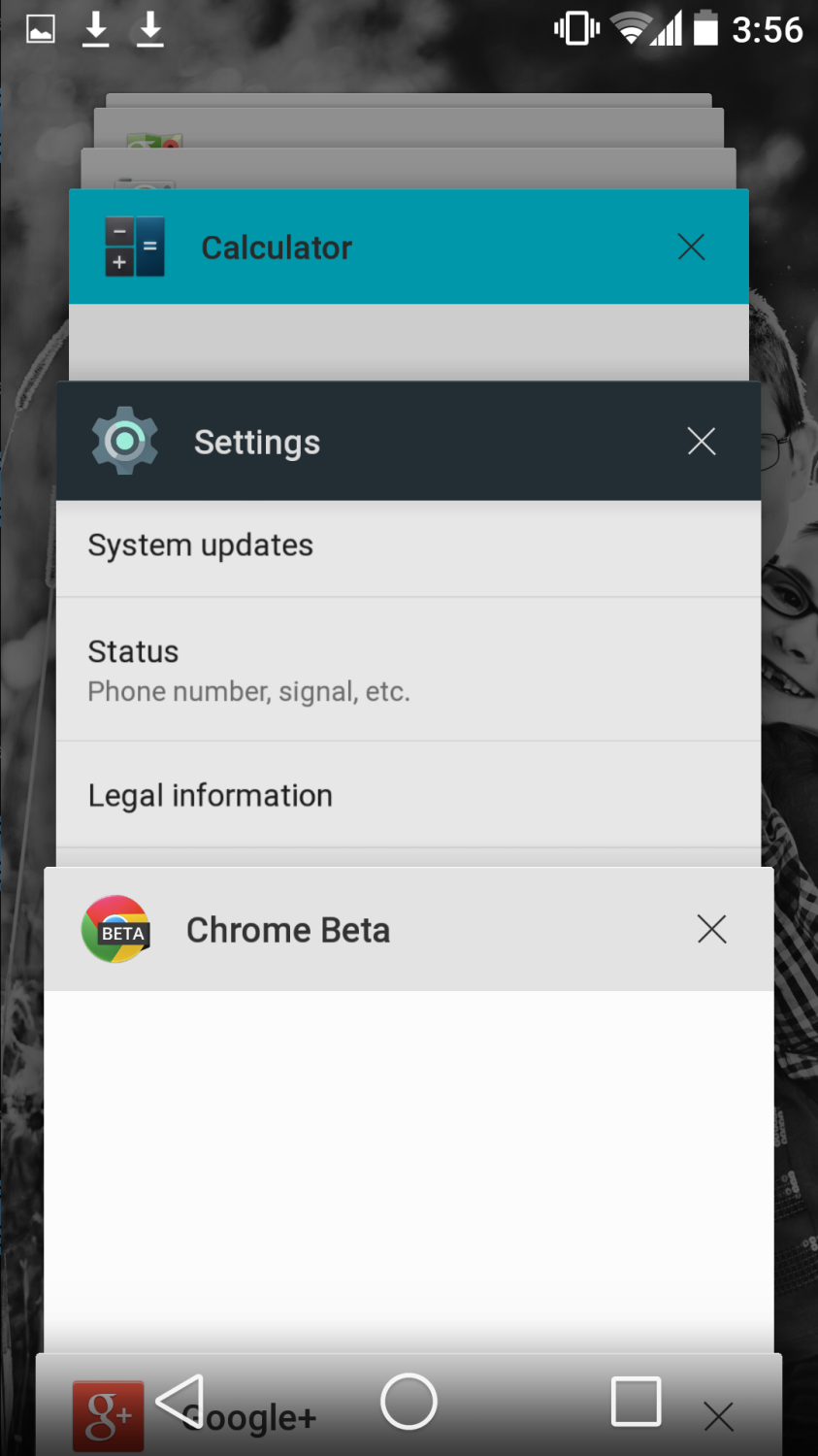 Android L Developer Preview Recent Applications Screenshot