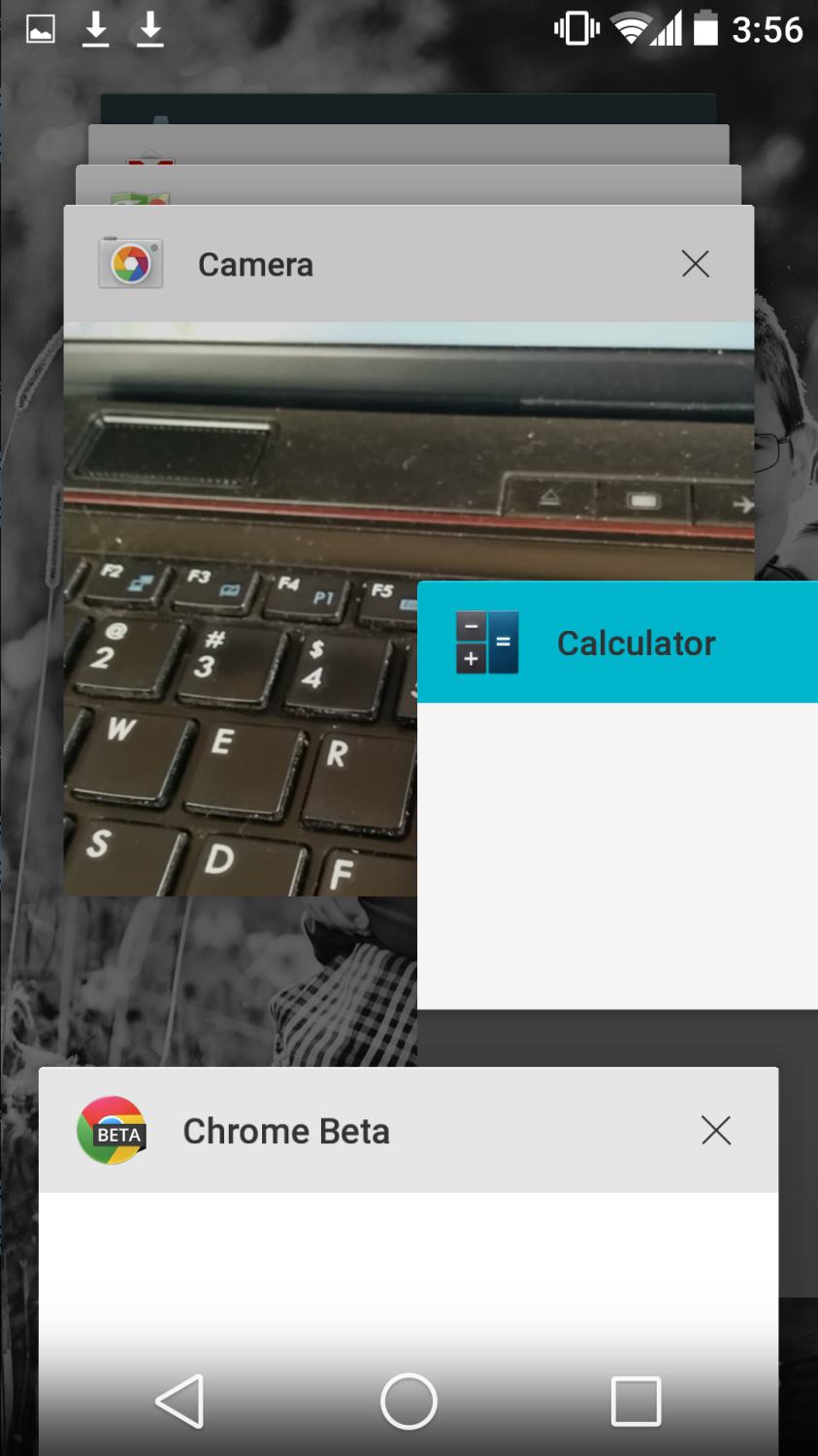 Android L Developer Preview Swiping Away Recent Applications Screenshot