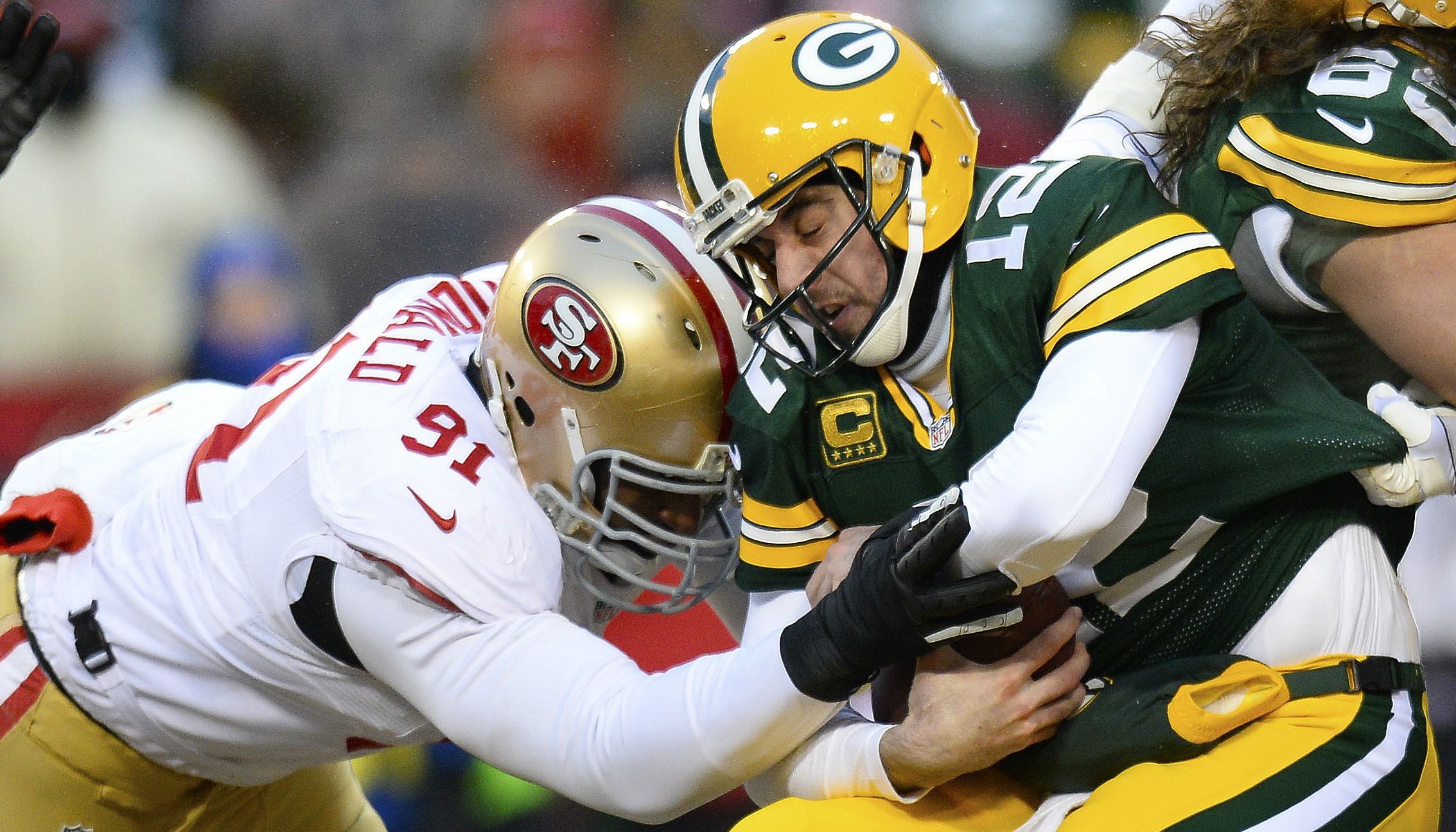 Aaron Rodgers getting sacked...Always awesome Image Courtesy of Fox News