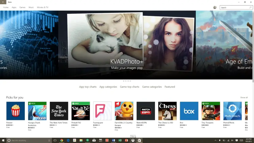 The Windows 10 Store is refreshed and a lot more intuitive to use. 