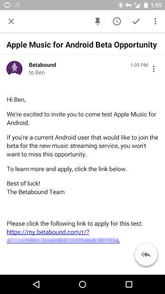 Apple Music Beta Invite