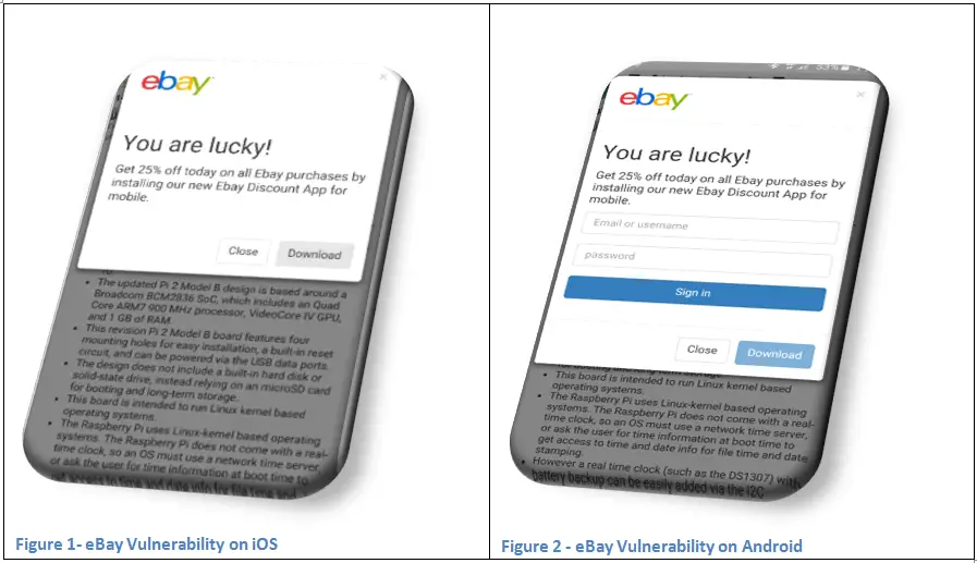 eBay vulnerability screenshot