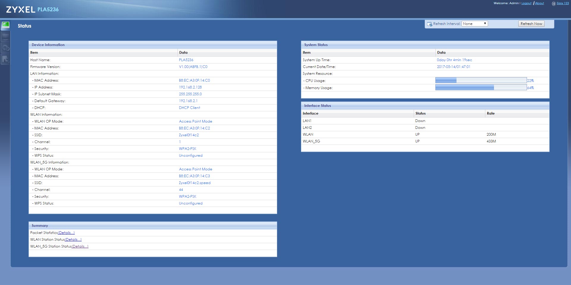 Zyxel-PLA5236-admin-screenshot