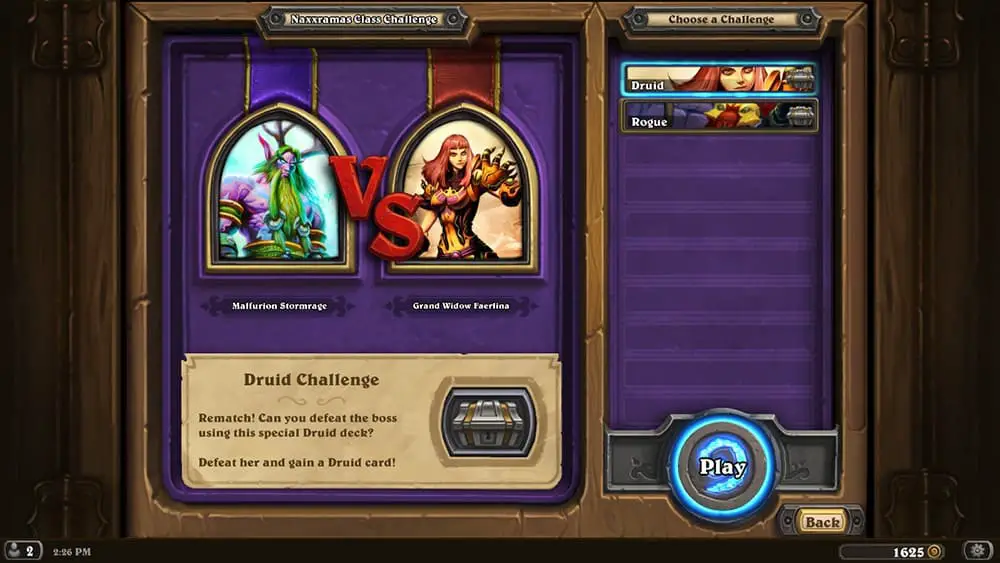 Druid Class Challenge Screen