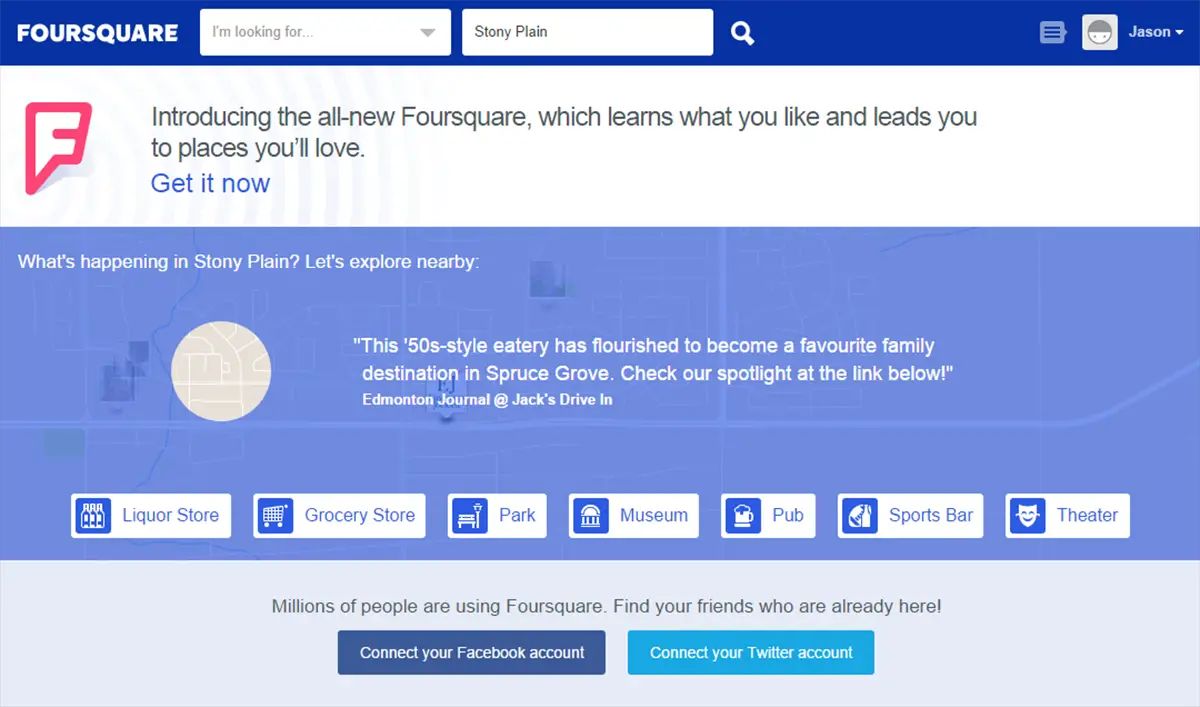 Foursquare Website