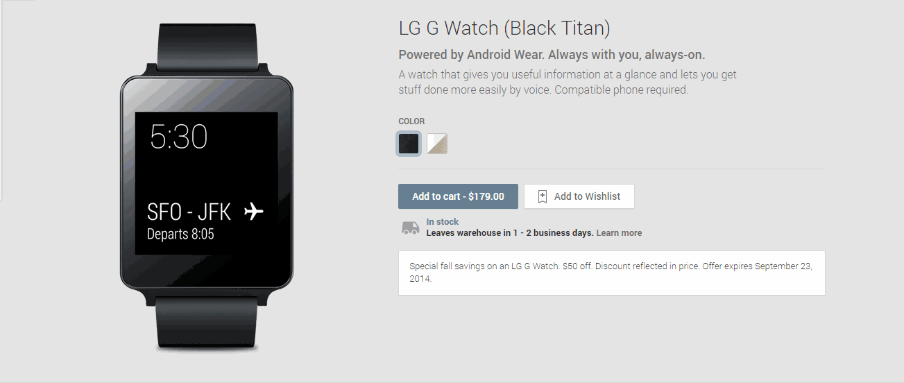 LG G Watch Sale