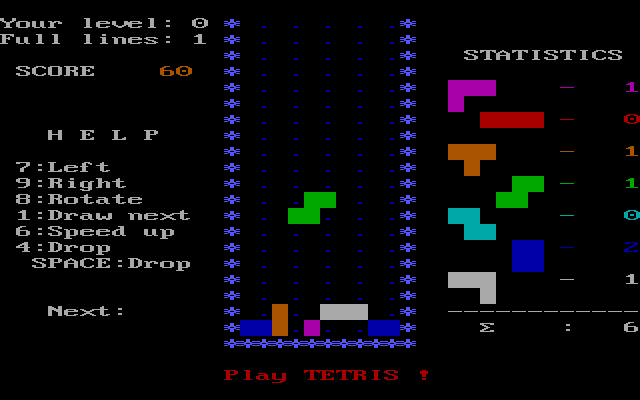 Tetris on DOS for IBM ...very riveting (img via Wikipedia.org)
