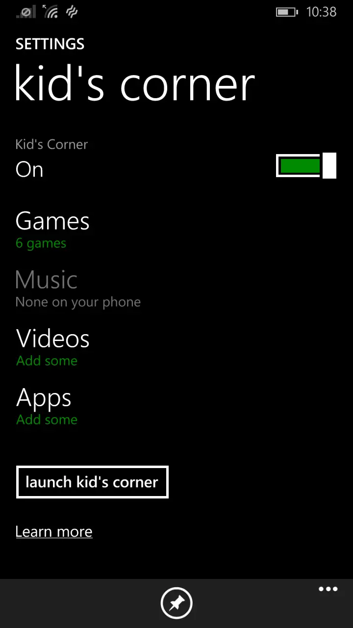 Windows Phone 8.1 Kid's Corner