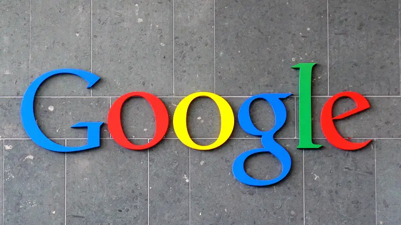 Google Logo Stone Wall
