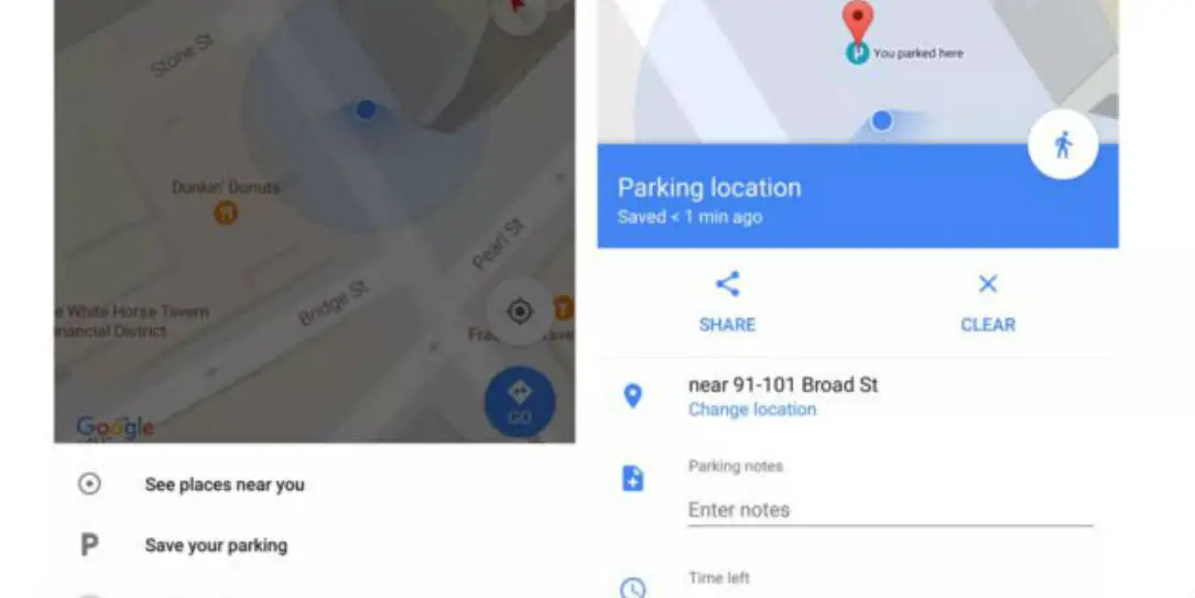 Google maps parking location FI