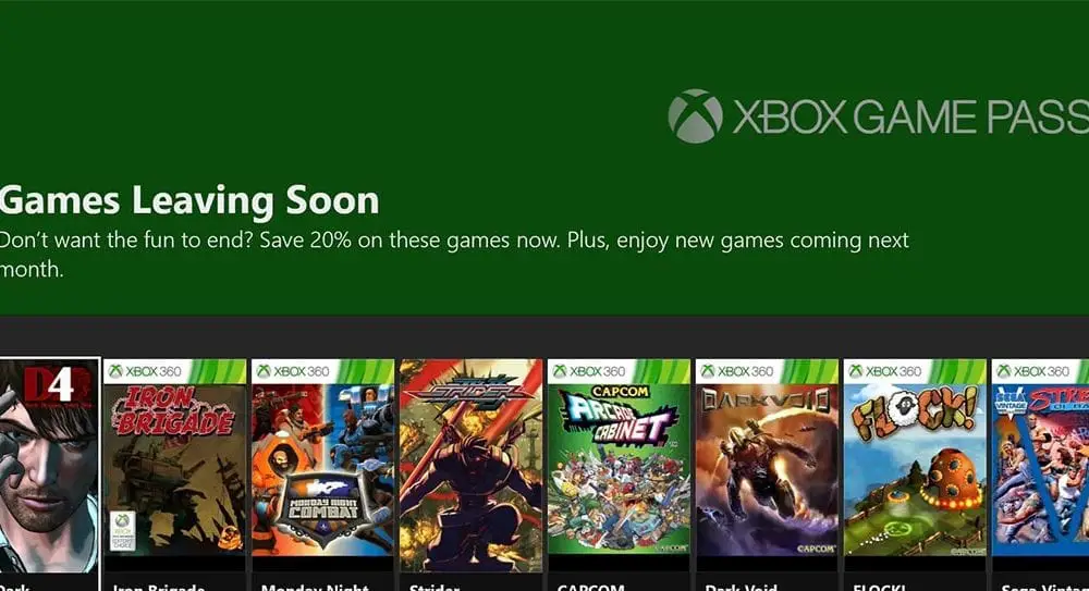 Twelve Games Leaving Xbox Game Pass In March