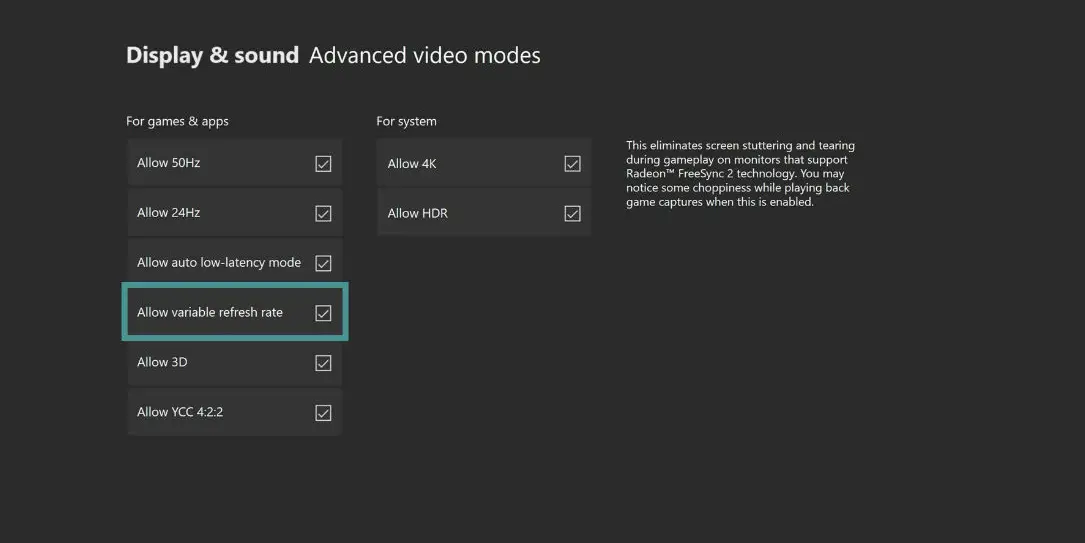 AMD-FreeSync-Xbox-One-settings
