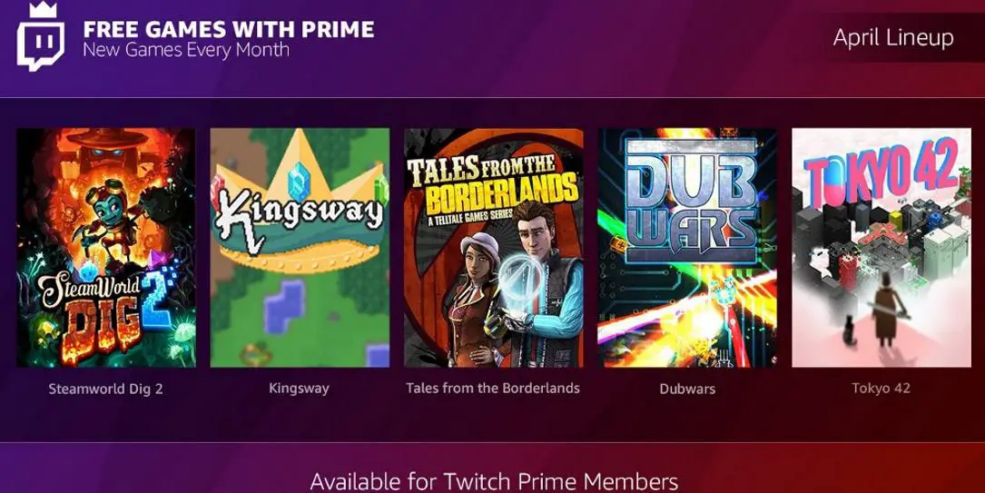 Twitch Free Games with Prime April 2018