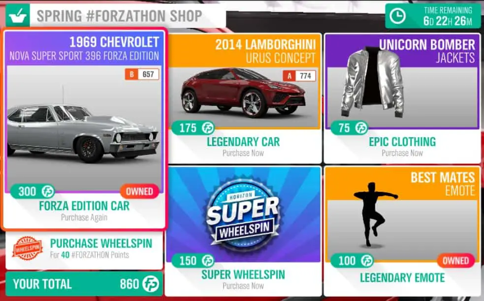 Forza Horizon 4 Spring #Forzathon Shop