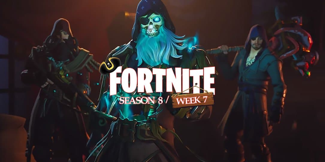 fortnite season 8 week 7 challenges visit pirate camps and get eliminations - two players one console fortnite season 8