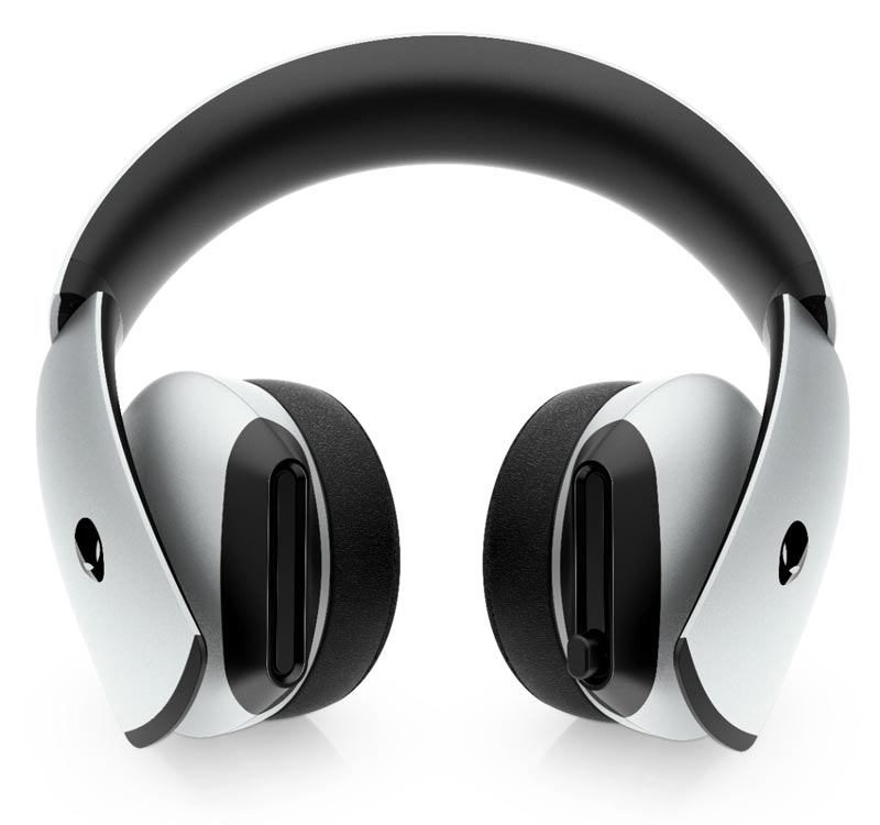 The Alienware 7.1 Gaming Headset in Lunar White.