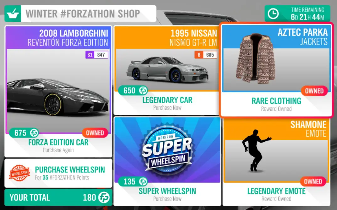 The May 23-30th Forza Horizon 4 Winter #Forzathon Shop.