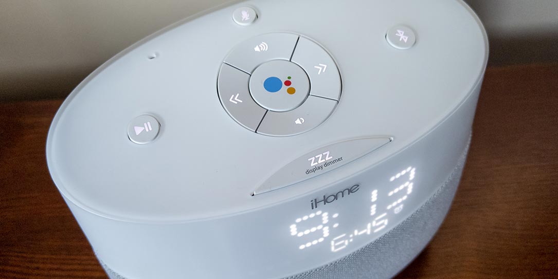 iHome iGV1 Google Assistant Built-In Bedside Speaker System