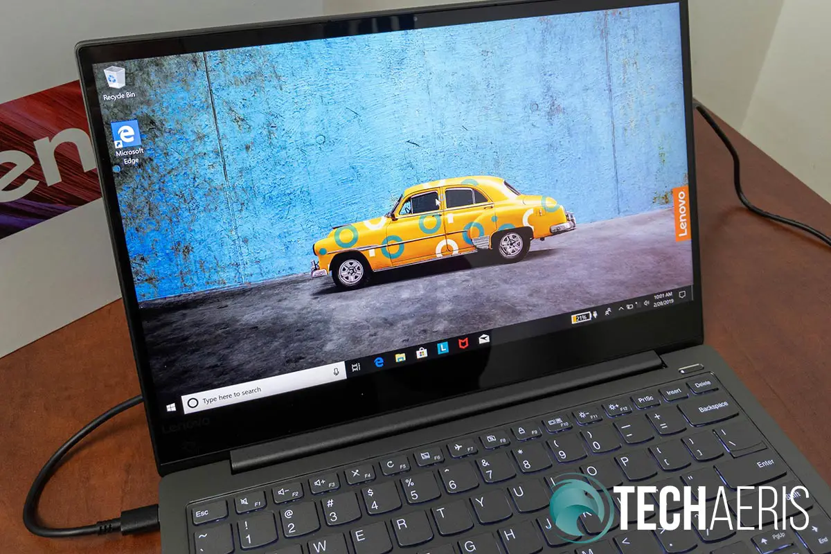 The IdeaPad 730S display is crisp and clear