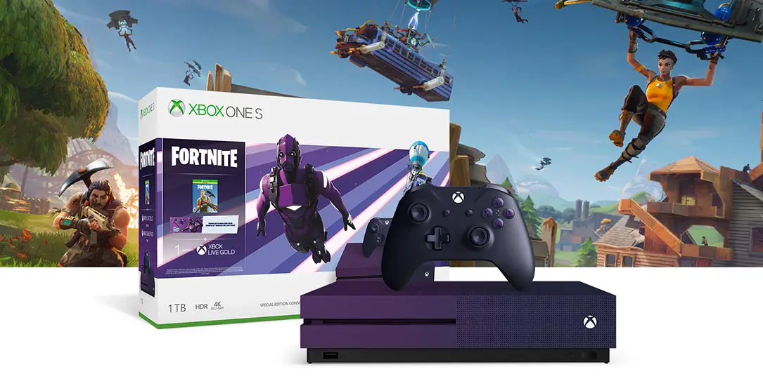 E3 2019 purple Xbox One S Fortnite Special Edition console