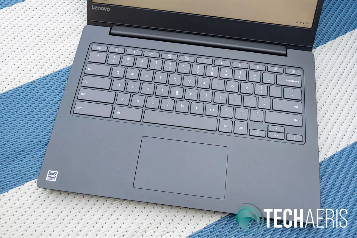 The Lenovo Chromebook S330 keyboard