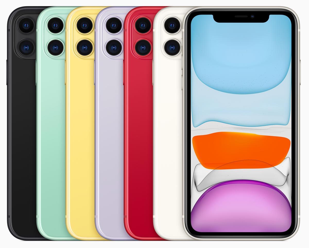 The iPhone 11 comes in six color variations