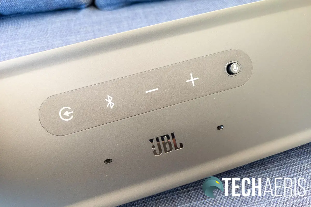 The top control panel on the JBL LINK BAR