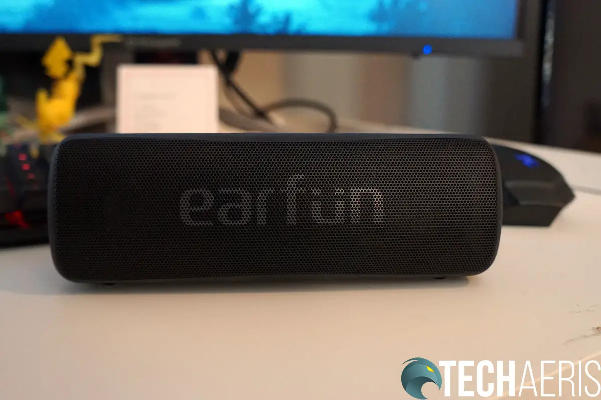 The EarFun logo on the front of the speaker