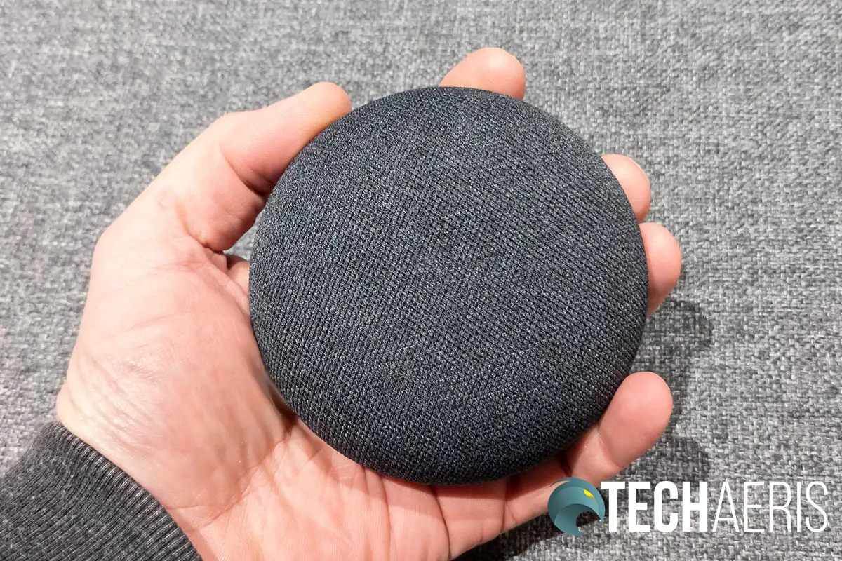 The Google Nest Mini in Charcoal