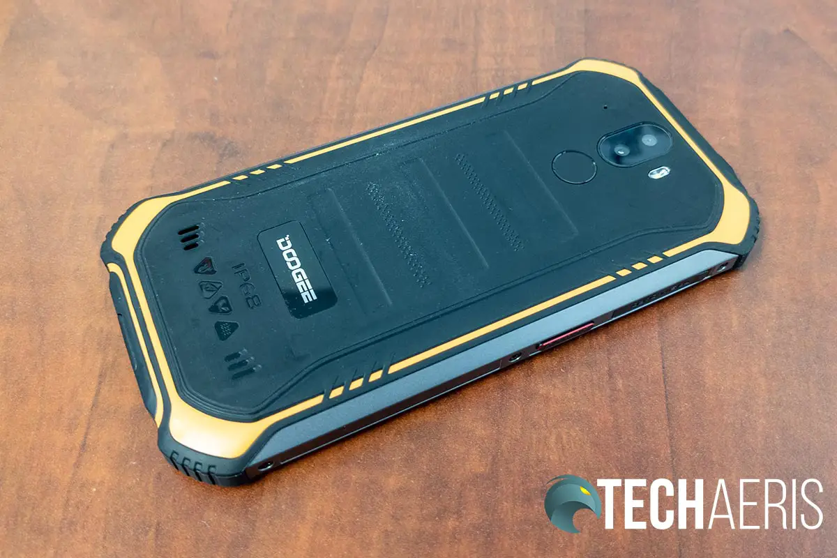 Back of the Doogee S40 rugged smartphone