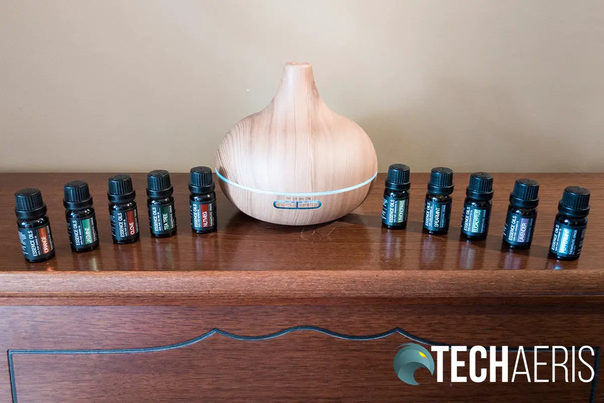 The Pure Daily Care Aroma Diffuser comes with 10 essential oils