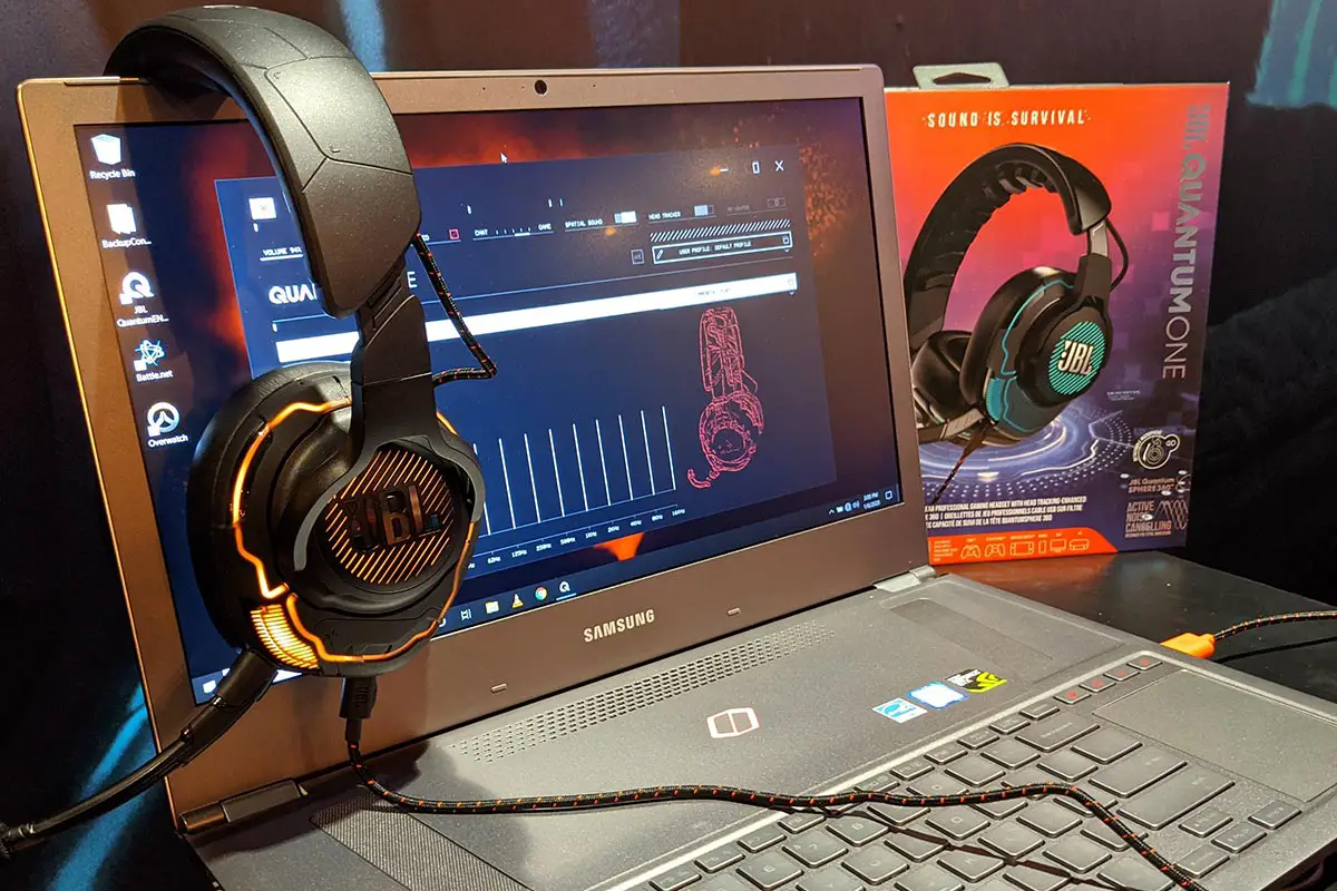 The JBL Quantum ONE gaming headset at CES 2020