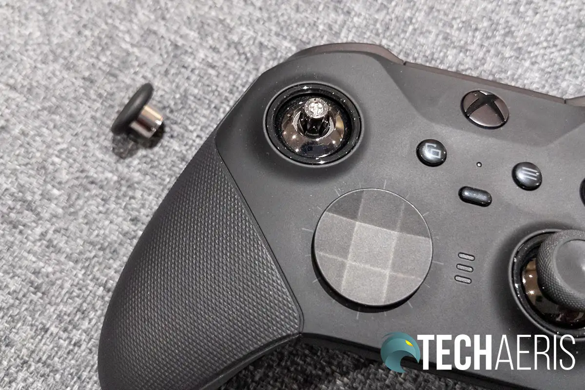 The Xbox Elite Wireless Controller Series 2 features removable thumbsticks with different thumbstick options