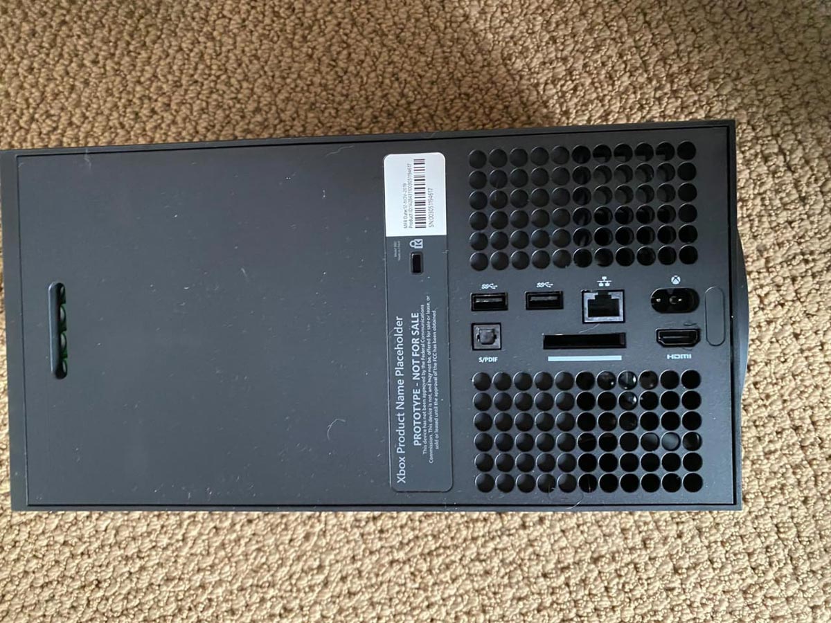 The supposed rear ports on the Xbox Series X console