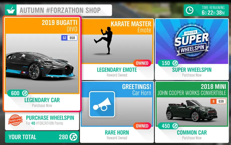 The Forza Horizon 4 Autumn #Forzathon Shop February 20-27th