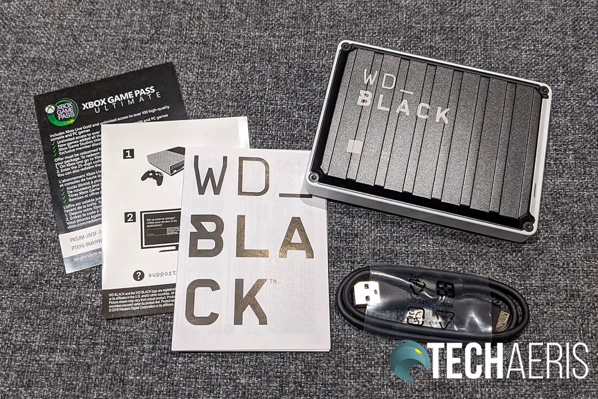 What's included with the WD_Black P10 Game Drive for Xbox