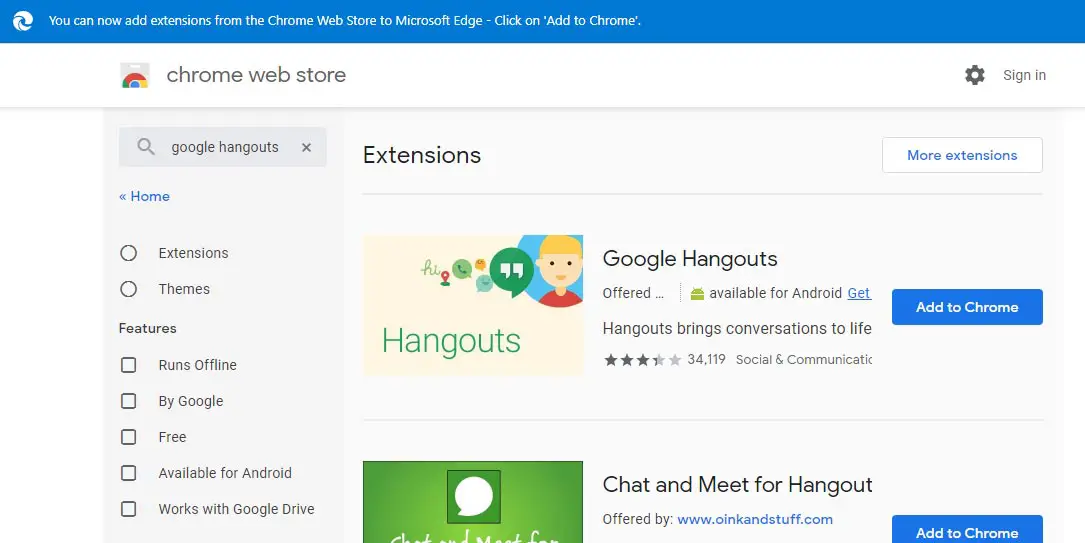 Chrome Web Store - Extensions screenshot