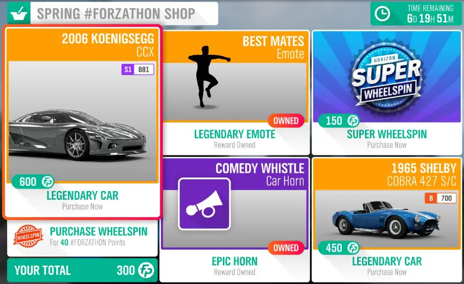 The Forza Horizon 4 #Forzathon March 5-12th Shop