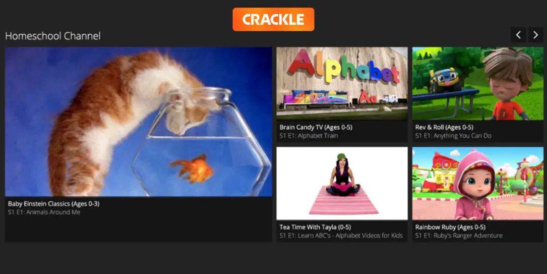 homeschool channel educational content Crackle streaming