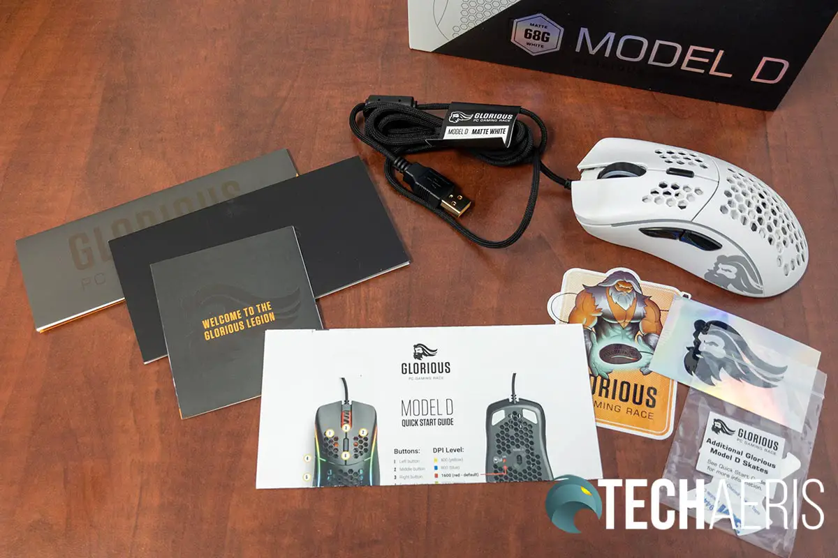 What's included with the Glorious Model D gaming mouse
