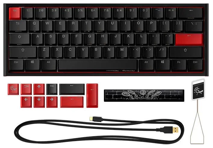 What's included with the HyperX x Ducky One 2 Mini limited edition mechanical gaming keyboard