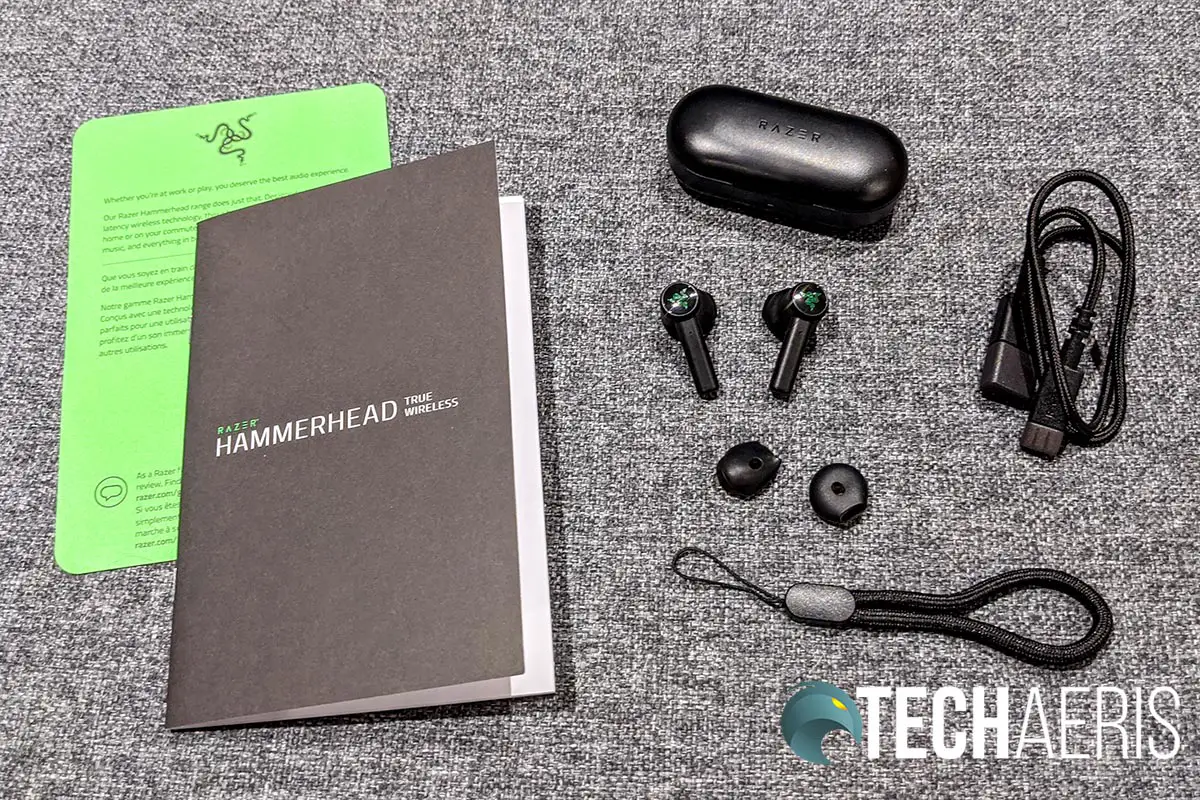 What's included with the Razer Hammerhead True Wireless Earbuds
