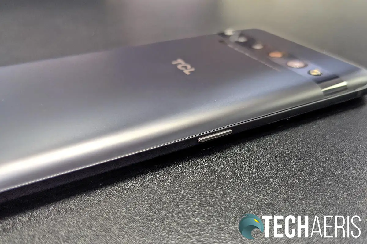 The Smart Key on the left edge of the TCL 10 Pro Android smartphone