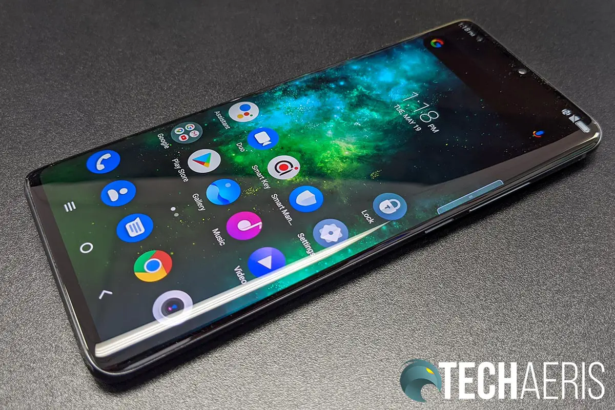 The curved waterfall display on the TCL 10 Pro Android smartphone