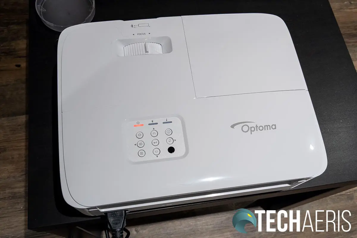 The top of the Optoma GT1080HDR short-throw gaming projector