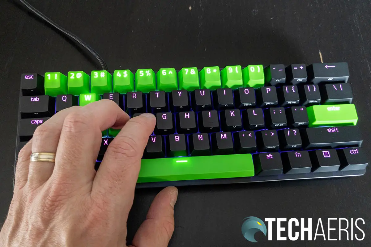 The Razer Huntsman Mini 60% Optical Gaming Keyboard is very compact in size