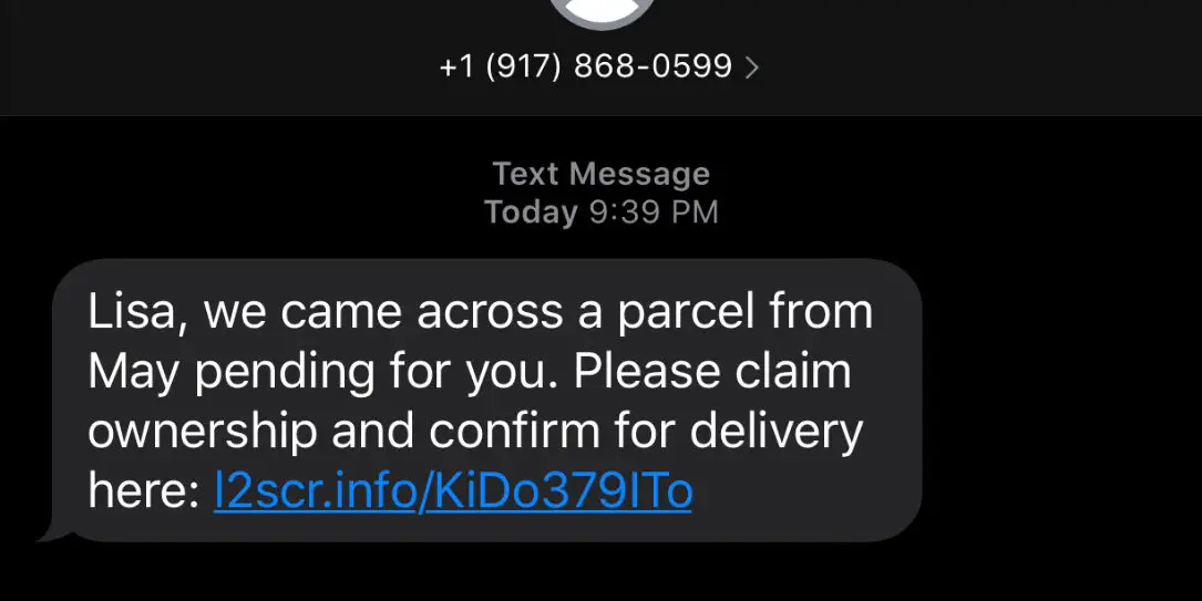 we came across a parcel scam