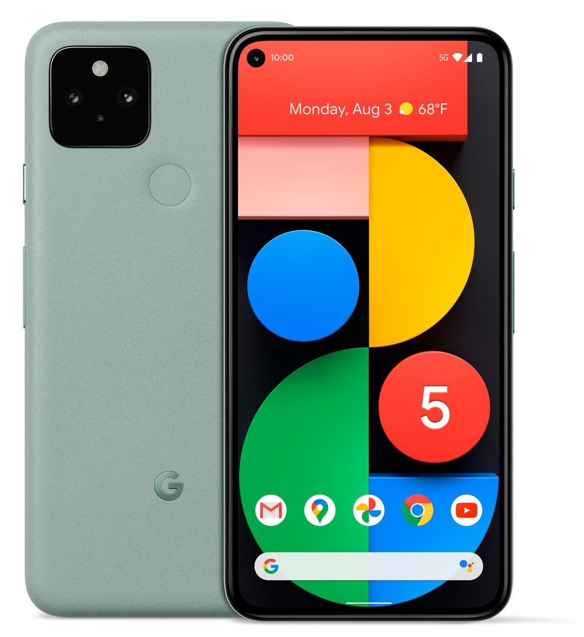 The Google Pixel 5 Android smartphone in Sorta Sage